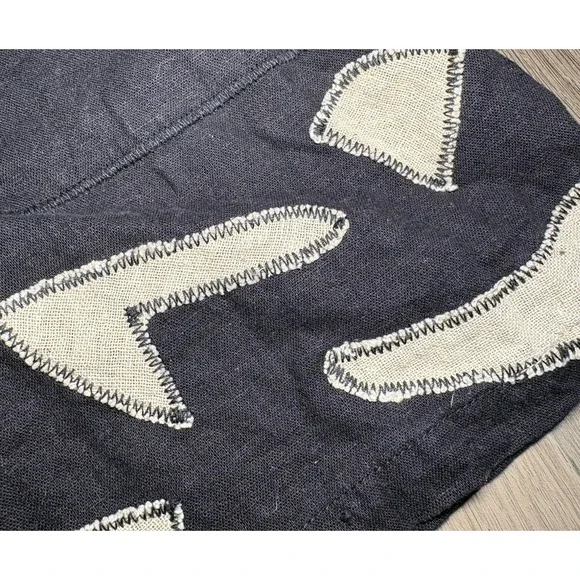 Tara Vao Artsy Linen Blend Shirt Wooden Buttons BOHO Ethnic Gypsy Earthy Size 6 - Picture 3 of 9